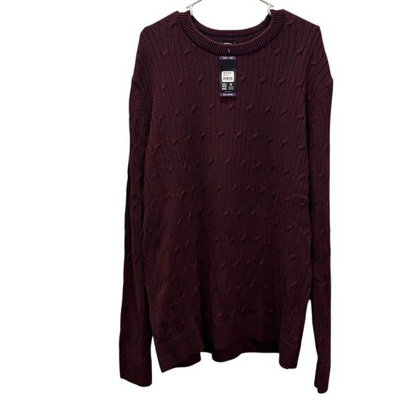 Express Cable Knit Sweater NEW XXL - burgundy cotton - Picture 1 of 16